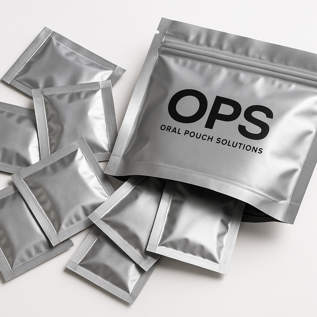 silver sample pouches coming out of a larger OPS pouch