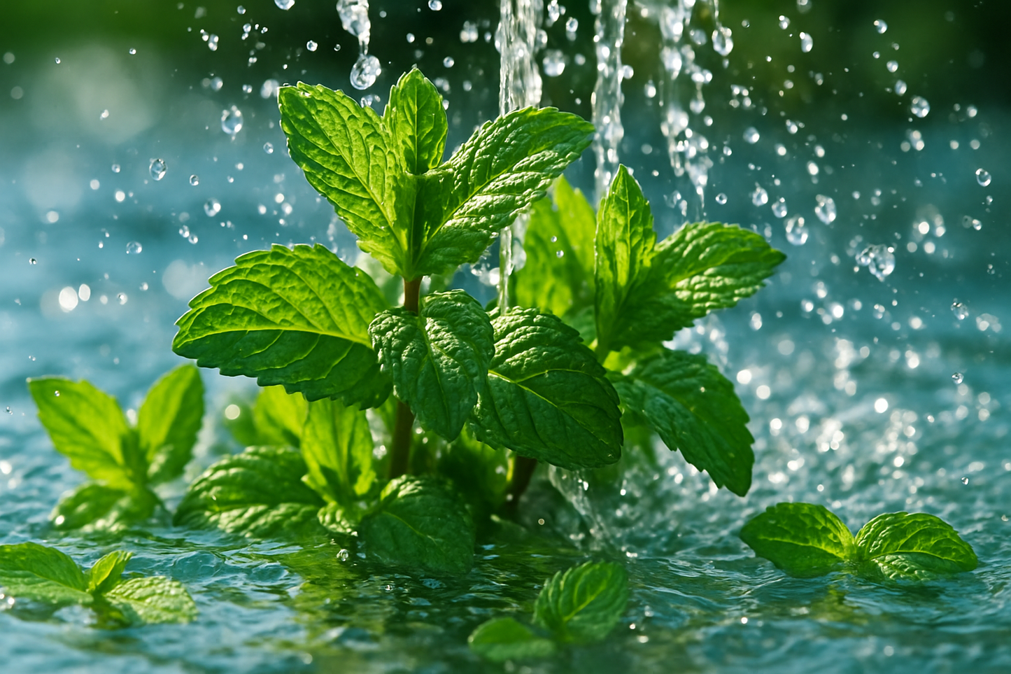 water and mint
